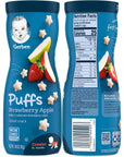 Gerber Graduates Puffs Cereal Snack, Variety (Blueberry, Apple Cinnamon, Vanilla, Strawberry Apple)1.48 Oz,(Pack -4)