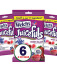 Welch's Juicefuls Juicy Fruit Snacks, Berry Blast, Fruit Gushers, Gluten Free, 4 oz Sharing Size Bags (Pack of 6)