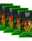 Baked Veggie Chips, Wicked Crisps - Spinach And Parmesan Cheese, Healthy Snack, Gluten-free, Low-fat, Non-GMO, Kosher, Gourmet Savory Crisps, All Natural, 4oz Bag (4 Pack)