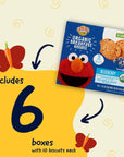 Earth's Best Organic Kids Snacks, Sesame Street Toddler Snacks, Organic Breakfast Biscuits for Kids 2 Years and Older, Blueberry, 2 Biscuits - 5 Count (Pack of 6)