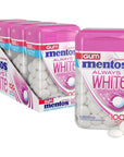 Mentos Always White Sugar-Free Chewing Gum 100 Piece Bottle (Pack of 4)