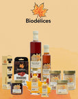 Biodélices 100 Pure Organic Maple Syrup 100 ml 338 Fl Oz  Premium Grade A  Quebecs Finest in Elegant Maple Leaf Bottle