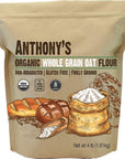 Anthony's Organic Whole Grain Oat Flour, 4 lb, Gluten Free, Non GMO, Non Irradiated, Finely Ground, Vegan