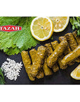 Tazah Dolmas Stuffed Grape Leaves 141oz Turkish Stuffed Leaves Halal Vegetarian Ready to Eat Easy Open Can 400g