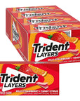 Trident Layers Strawberry  Citrus Sugar Free Gum 12 Packs of 14 Pieces