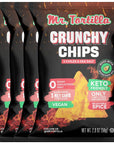 Mr. Tortilla Chips - Low Carb, Keto Friendly, Vegan, Healthy Snack Crisps, 3 Net Carbs Per Serving - High Fiber, Small Batch - Guilt-Free - Spicy 3 Chiles Flavor 2oz Bags, 4-Pack