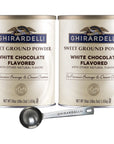 Ghirardelli Sweet Ground White Chocolate Gourmet Flavored Powder 312 Pound Pack of 2 with Ghirardelli Stamped Barista Spoon