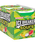 ICE BREAKERS Sours Assorted Fruit Flavored Sugar Free Mints Tins 15 oz 8 Count