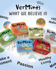 Organic Breath Mints by VerMints Wintergreen Flavor All Natural NonGMO Nut Free Gluten Free Vegan KSA Kosher Pack of 6 141oz Tins