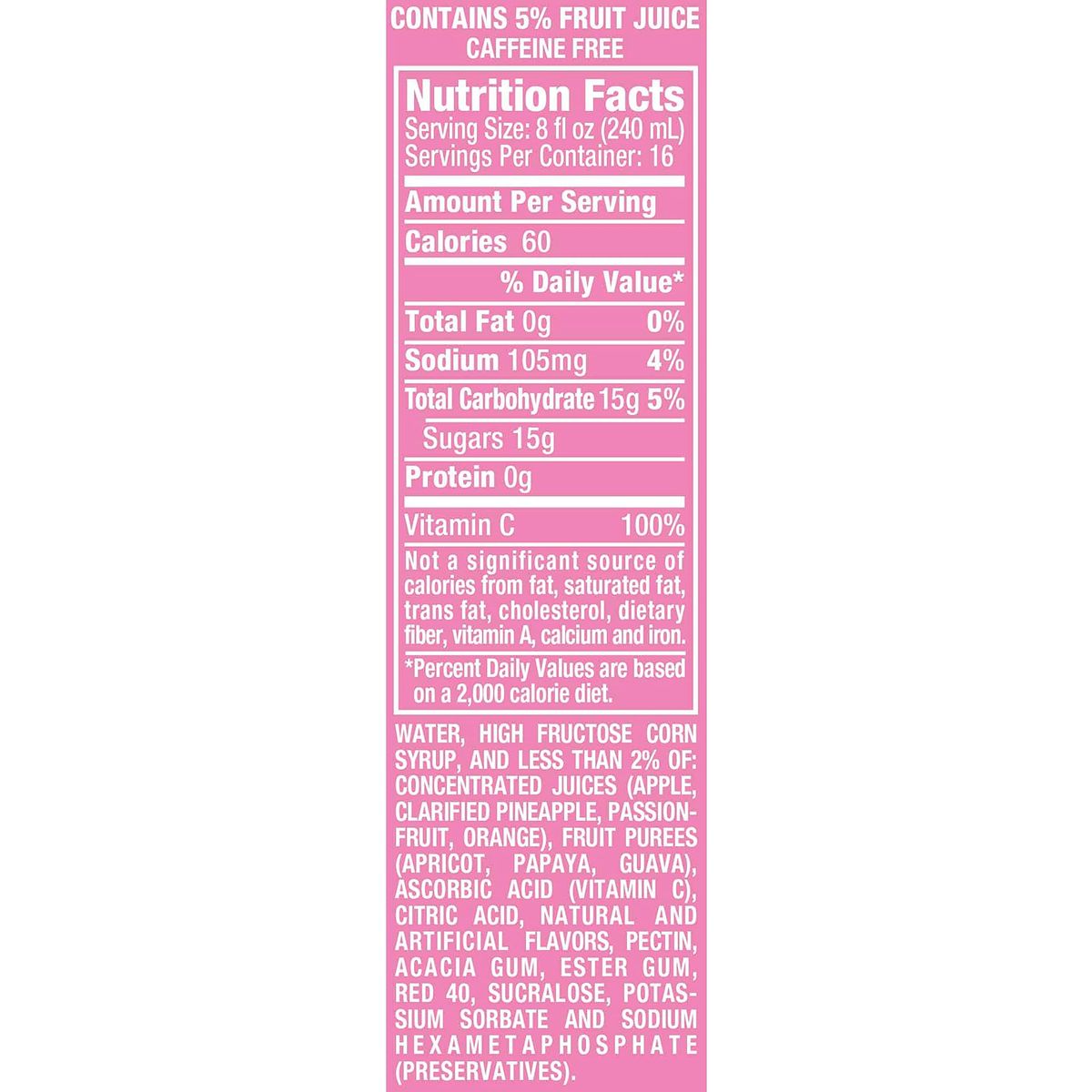 Hawaiian Punch Lemon Berry Squeeze Fruit Juice Drink 1 Gal Bottle Caffeinefree Carbonationfree Glutenfree Excellent Source Of Vitamin C Less Than 100 Calories