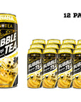 Pack of 12 INOTEA Bubble Tea  Choose One from 5 Flavors Brown Sugar Taro Honeydew Banana Matcha Latte  Ready to Drink in a Can 166ozcan  Black Milk Tea with Boba Banana