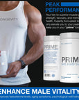 DRINK HRW Prime Men's Health Supplement - Enhance Muscle, Strength, Vitality - Scientifically Validated, Premium Ingredients - Boost Energy, Endurance with Creatine+ GAA - Peach Mango (30 Servings)