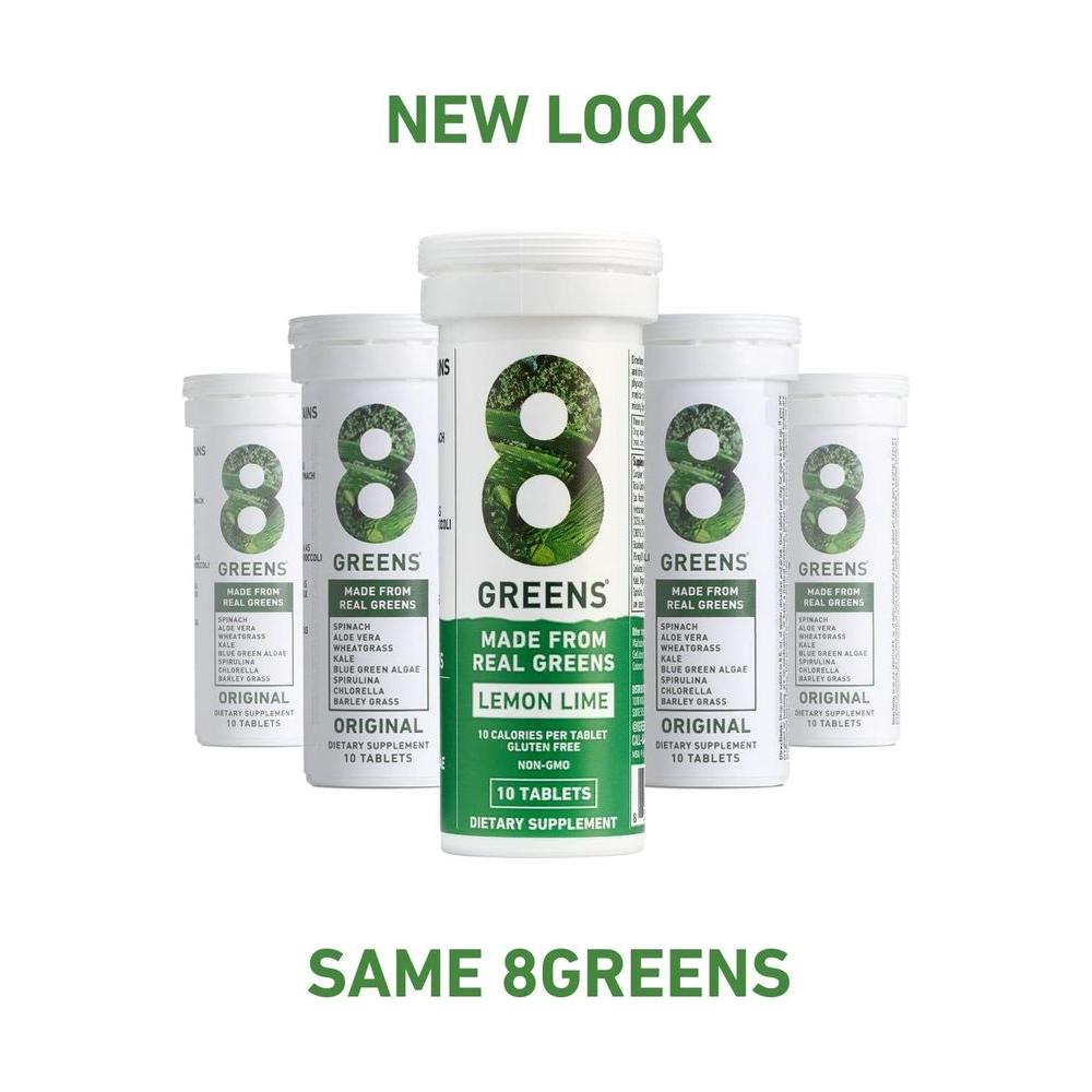 8Greens Daily Greens Effervescent Tablets - Superfood Booster, Energy & Immune Support, Made with Real Greens, Vitamin C, Original Flavor, Pack of 6 - Whlsome - Vitamins & Supplements