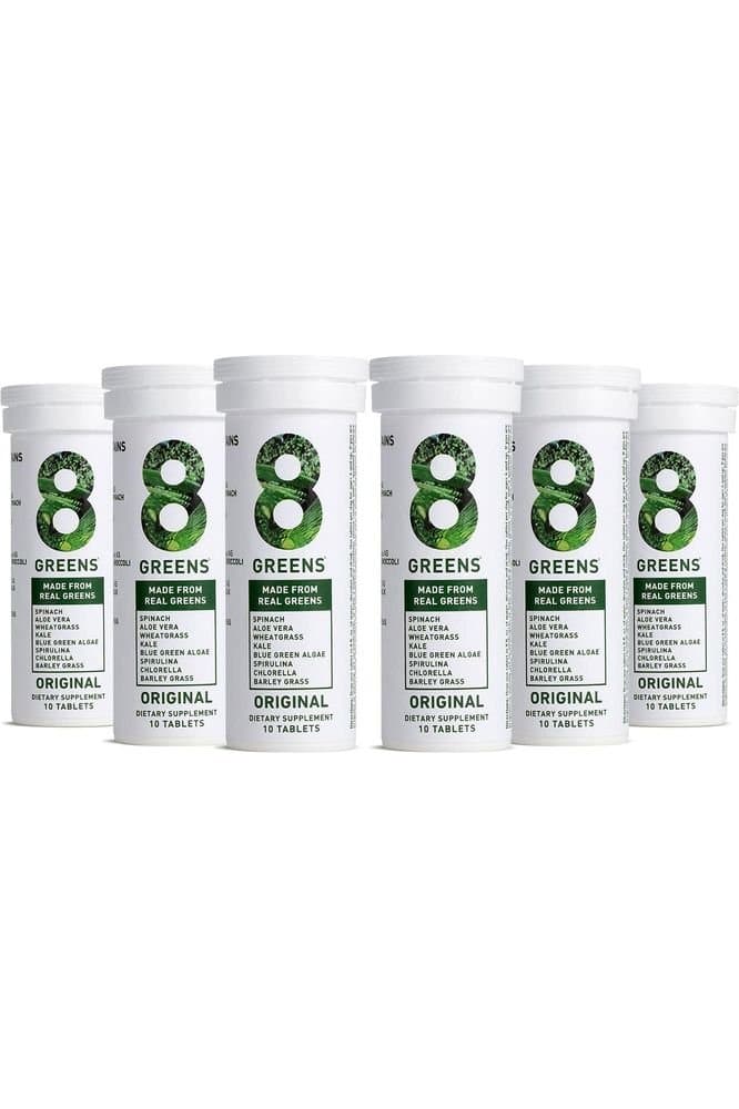 8Greens Daily Greens Effervescent Tablets - Superfood Booster, Energy &amp; Immune Support, Made with Real Greens, Vitamin C, Original Flavor, Pack of 6 - Whlsome - Vitamins &amp; Supplements