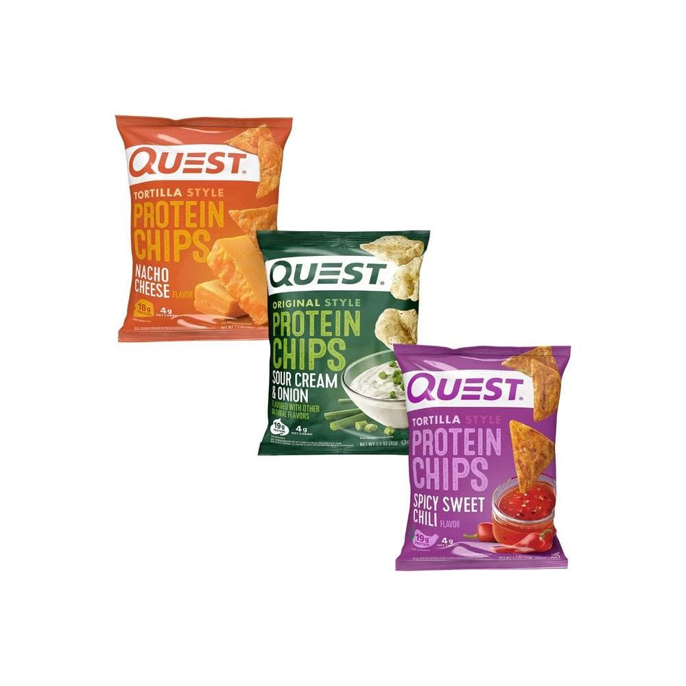 9 Pack Flavor Sampler Quest Nutrition Tortilla Style Protein Chips Variety Pack with USASupply Magnetic Chip Clip - Whlsome - Snacks