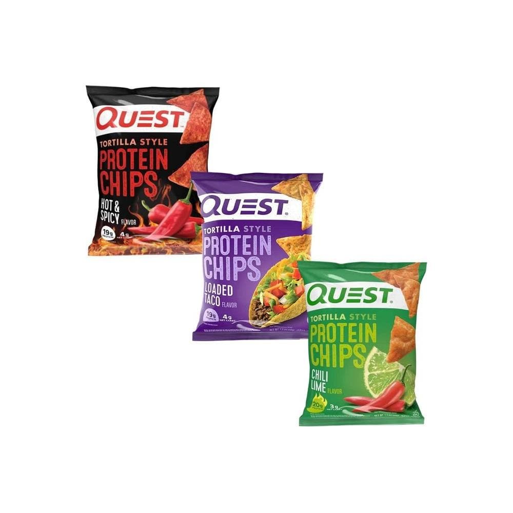 9 Pack Flavor Sampler Quest Nutrition Tortilla Style Protein Chips Variety Pack with USASupply Magnetic Chip Clip - Whlsome - Snacks