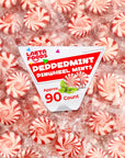 Peppermint Pinwheel Starlight Mints Hard Candy 1 Pound Bag  Approx 90 Count