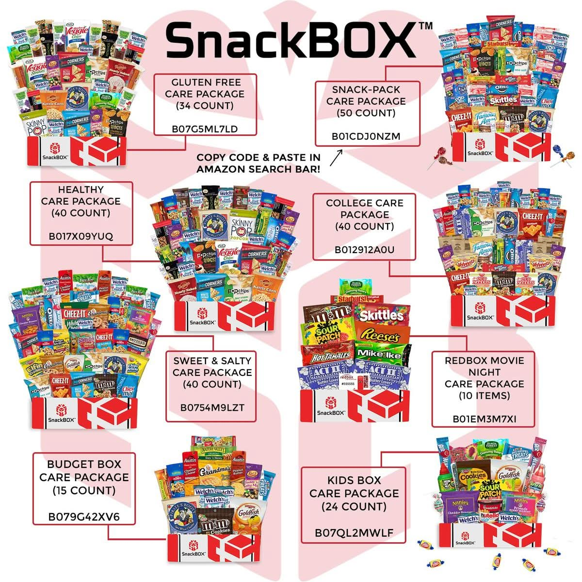 SnackBOX Care Package College Students  Snacks BOX Variety Pack 50 Count  Great for Teachers Back to School Date Night Birthday Office Camping Chips Military Basket Gift Ideas