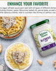 Walden Farms Light Alfredo Sauce, 12 oz. Jar - Thick & Creamy, Fresh and Flavorful, Vegan, Paleo & Keto Friendly, Non-Dairy Milk Substitute, 0g Net Carbs - Perfect for Chicken, Fish, Scampi, and More