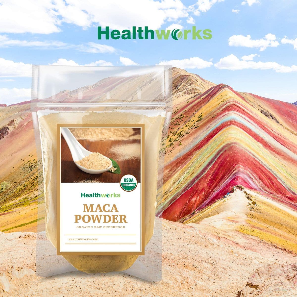 Healthworks Maca Powder Raw 32 Ounces  2 Pounds  Certified Organic Flour Use  Keto Vegan  NonGMO  Premium Peruvian Origin  Breakfast Smoothies Baking  Coffee