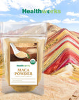 Healthworks Maca Powder Raw 32 Ounces  2 Pounds  Certified Organic Flour Use  Keto Vegan  NonGMO  Premium Peruvian Origin  Breakfast Smoothies Baking  Coffee