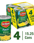 Del Monte Fresh Cut Golden Sweet Whole Kernel Corn Canned Vegetables 1525 Oz Pack of 4