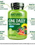 NATURELO One Daily Multivitamin for Men - with Vitamins & Minerals + Organic Whole Foods - Supplement to Boost Energy, General Health - Non-GMO - 60 Capsules - 2 Month Supply