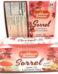 Caribbean Dreams Sorrel  Ginger Tea 24 tea bags pack of 3