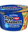 Nissin Top Ramen Bowl Soy Sauce Flavor Microwavable Bowl 317oz 6Pack