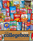 COLLEGEBOX Snack Box 50 Count Finals Variety Pack Care Package Gift Basket Adult Kid Guy Girl Women Men Birthday College Student Office School