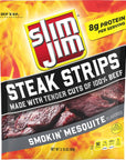 Slim Jim Steakhouse Beef Steak Strips Smokin Mesquite Flavored Meat Snacks Easy OntheGo School Work and Travel Snacks 315 OZ Bag