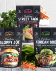 Urban Accents Plant Based Meatless Mixes  Gluten Free Plant Based Protein  Seasoning Blends  Vegetarian Korean BBQ Mix Sloppy Joe Mix  Taco Mix