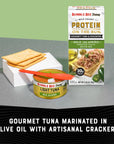 Bumble Bee Prime Protein on the Run Tuna Snack Kit Pack of 12  Gourmet Tuna Marinated in Olive Oil  Mild Jalapeno with Crackers and Serving Utensil  20g of Protein Per Serving