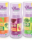 Plum Organics Mighty Puffs Snack For Babies - Variety Pack - (Pack of 6) 1.85 oz - Includes Carrot & Broccoli, Beet & Strawberry, and Spinach & Pea Flavors - Ancient Grain & Chickpea Snacks