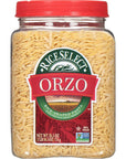 RiceSelect Orzo Pasta, Premium Rice-Shaped Pasta, Star K-Kosher and Non-GMO Pasta, 26.5-Ounce Jar