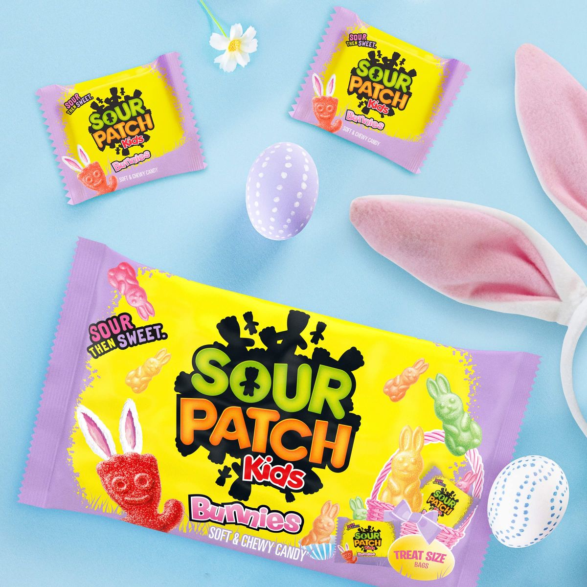 SOUR PATCH KIDS Bunnies Soft  Chewy Easter Candy 18 Snack Packs