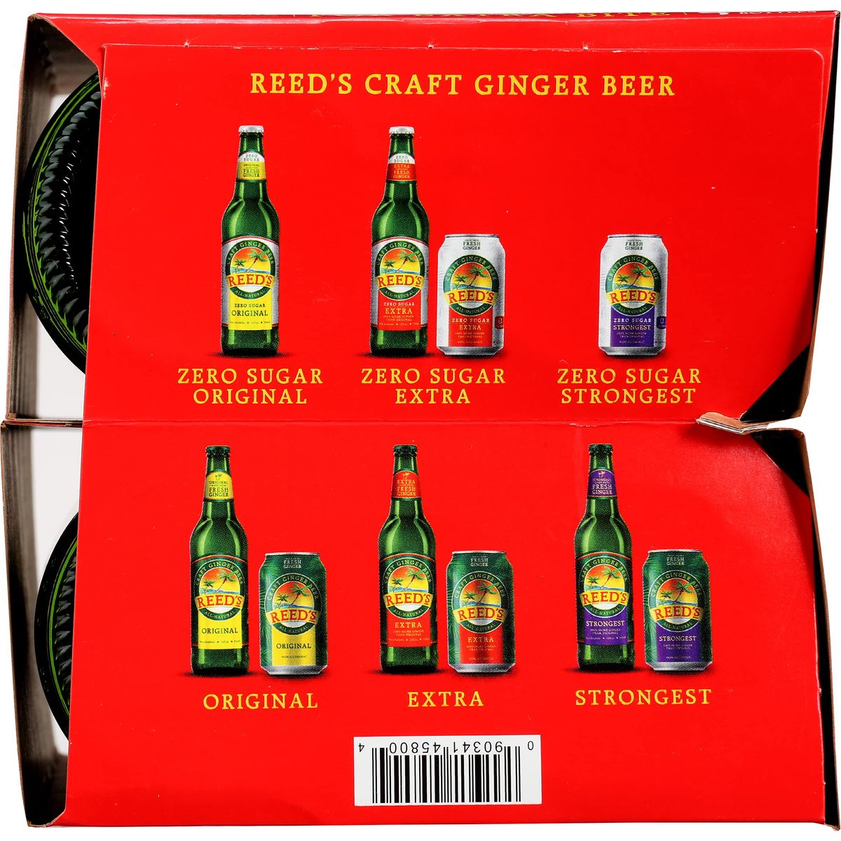 Reeds Ginger Brew Soda Ginger Beer Zero Sugar Extra 12 Fl Oz 4 Pack