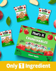 That’s it. Crunchables Fruit Snacks for Kids 100% Organic Apple, Deliciously Healthy and Light, Plant-Based,Non-Gmo, Gluten Free, USDA Approved Snacks 24 Packs (8.5 g)