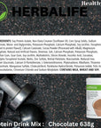 Herbalife Protein DrinK Mix: Chocolate Flavor 638g, Nutrient Dense Healthy SnacK, Protein Booster, Sustains Energy and Satisfies Hunger, High Protein