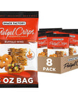 Snack Factory Pretzel Crisps Buffalo Wing OntheGo Bag 3 Oz Pack of 8