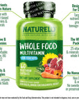 NATURELO Whole Food Multivitamin for Teenage Boys - Vitamins and Minerals Supplement for Active Kids - with Plant Extracts - Non-GMO - Vegan & Vegetarian - 60 Capsules