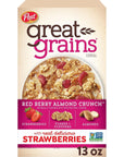 Great Grains Red Berry Almond Crunch Cereal Strawberry Cereal with Granola Clusters and Sliced Almonds NonGMO Project Verified 13 OZ Box