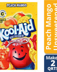 KoolAid Unsweetened Caffeine Free Peach Mango Zero Calories Powdered Drink Mix 192 Count Pitcher Packets