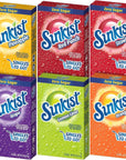 Sunkist Singles to Go Drink Mix Variety Pack, 1 Orange, 1 Grape, 1 Pineapple, 1 Lemon Lime, 1 Strawberry, 1 Red Punch, 1 CT, 1 CT