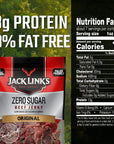 Jack Links Beef Jerky Zero Sugar Paleo Friendly Snack with No Artificial Sweeteners 13g of Protein and 70 Calories Per Serving No Sugar Everyday Snack 73 oz Pack of 2