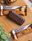 Quest Nutrition Dipped Chocolate Peanut Butter Protein Bars 18g Protein 1g Sugar 3g Net Carbs Gluten Free 12 Count