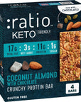 Ratio Crunchy Protein Bar Coconut Almond With Chocolate 11g Protein Keto Friendly 58 oz 4 Bars