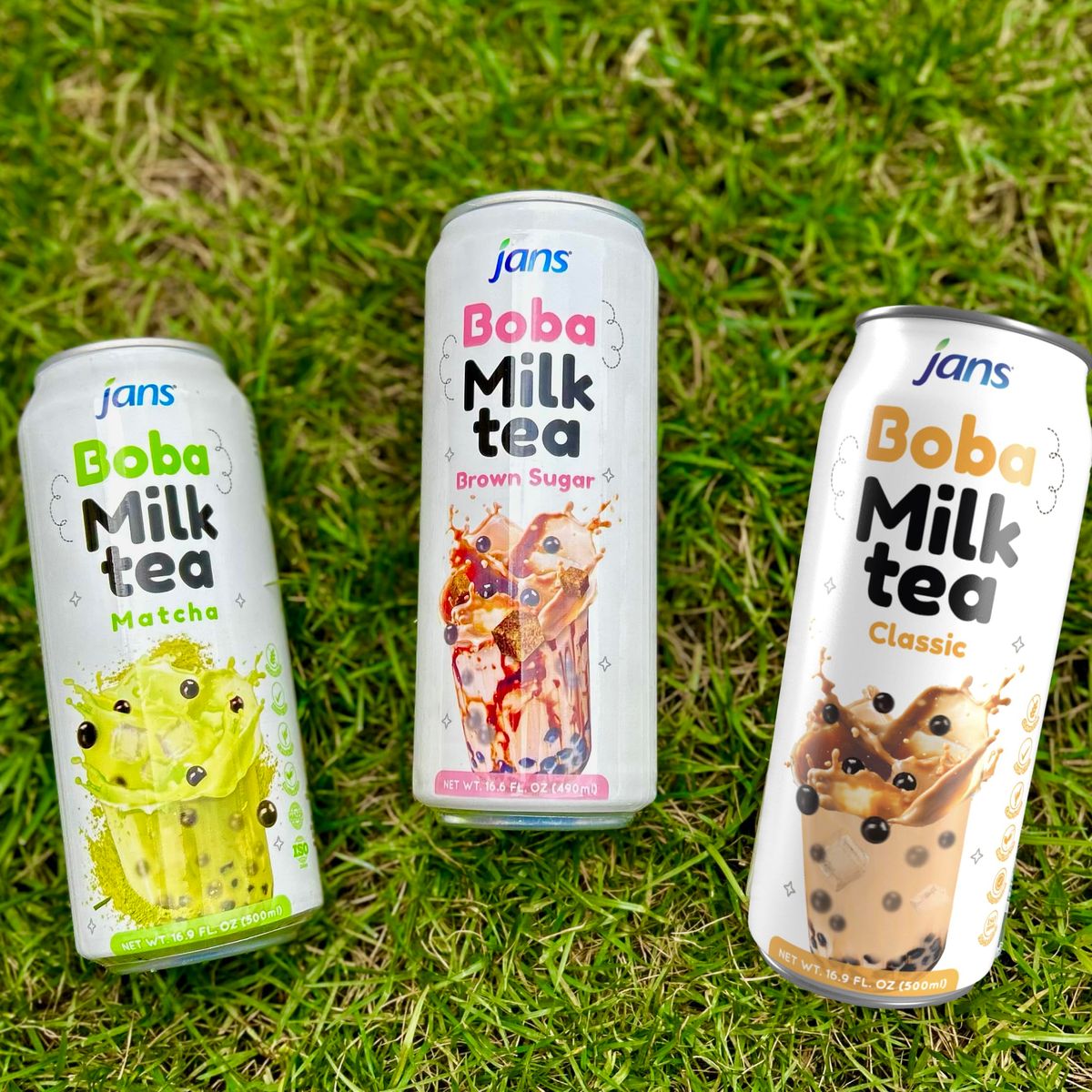 Jans Boba Milk Tea Original Flavor Thick Sweet and Creamy Milk tea beverages with tapioca bubble boba milky boba taiwanese tea 169 fl oz per can Pack of 6