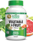 Botanic Choice Vegetable & Fruit -Fruits Plus Veggies on The Go, Fruit and Vegetable Vitamins with Essential Nutrients for Immune Support - 180 Tablets (750 mg Each)