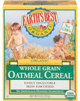 Earth's Best Organic Baby Food, Organic Whole Grain Oatmeal Easily Digestible and Iron Fortified Cereal, Non-GMO, 8 oz Box (Pack of 12)